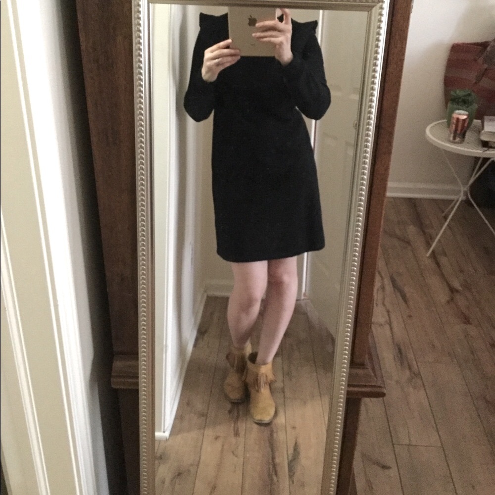 Who What Wear Ruffle Shoulder Sweatshirt Dress